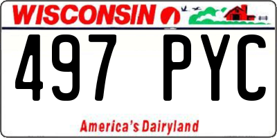 WI license plate 497PYC