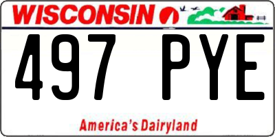 WI license plate 497PYE
