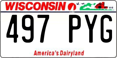WI license plate 497PYG