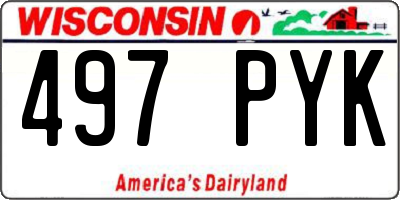 WI license plate 497PYK