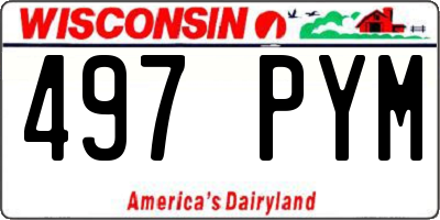 WI license plate 497PYM