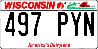 WI license plate 497PYN