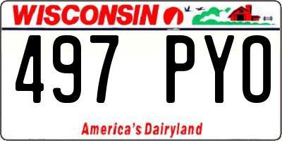 WI license plate 497PYO