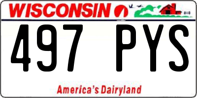 WI license plate 497PYS
