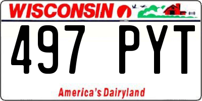 WI license plate 497PYT