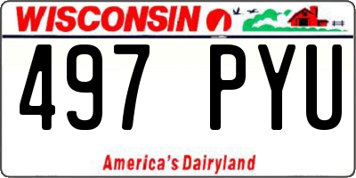 WI license plate 497PYU