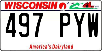 WI license plate 497PYW
