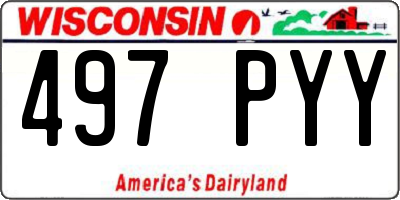 WI license plate 497PYY