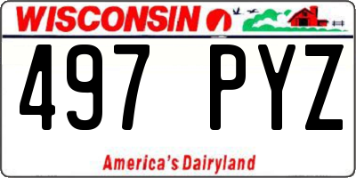 WI license plate 497PYZ