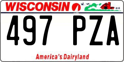 WI license plate 497PZA