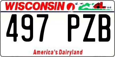 WI license plate 497PZB