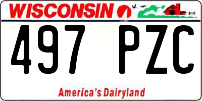 WI license plate 497PZC