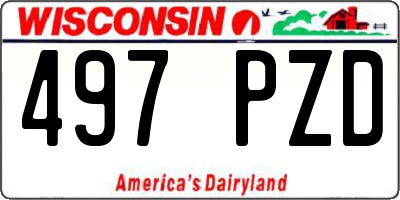 WI license plate 497PZD