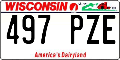 WI license plate 497PZE