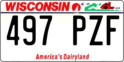 WI license plate 497PZF