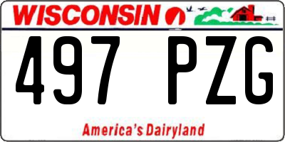 WI license plate 497PZG