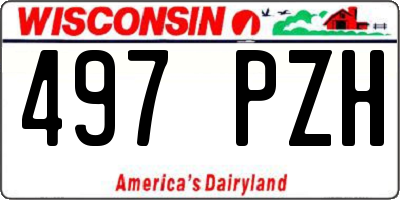 WI license plate 497PZH