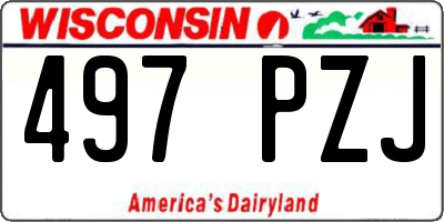 WI license plate 497PZJ
