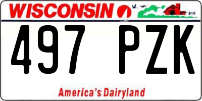 WI license plate 497PZK