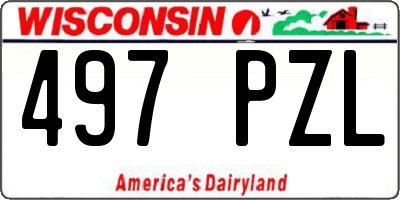 WI license plate 497PZL