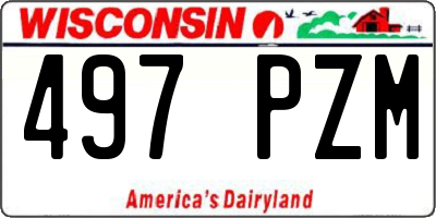 WI license plate 497PZM