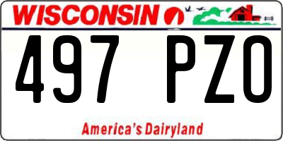 WI license plate 497PZO