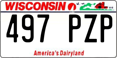 WI license plate 497PZP