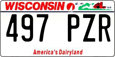 WI license plate 497PZR