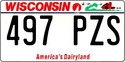 WI license plate 497PZS