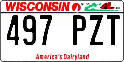 WI license plate 497PZT