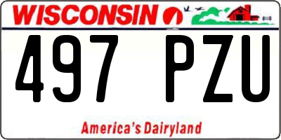 WI license plate 497PZU