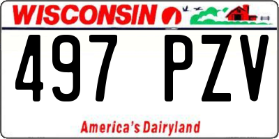 WI license plate 497PZV