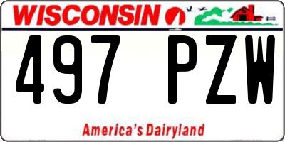 WI license plate 497PZW