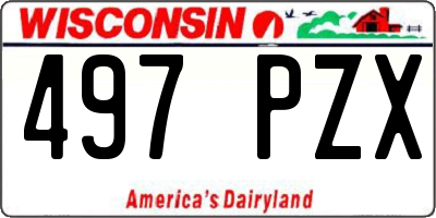 WI license plate 497PZX