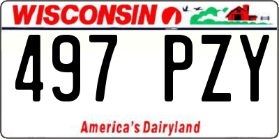 WI license plate 497PZY