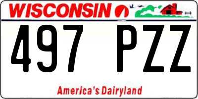 WI license plate 497PZZ