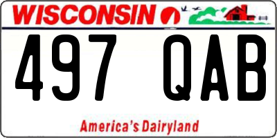 WI license plate 497QAB