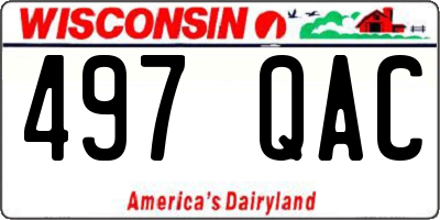 WI license plate 497QAC