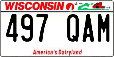 WI license plate 497QAM