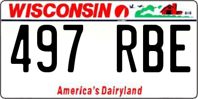 WI license plate 497RBE