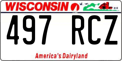 WI license plate 497RCZ