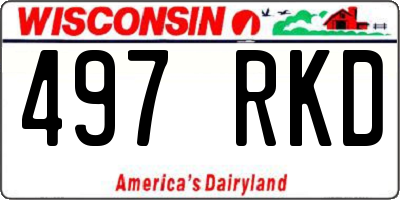 WI license plate 497RKD