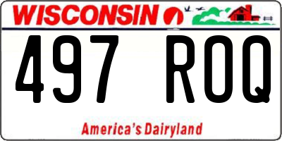 WI license plate 497ROQ