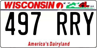 WI license plate 497RRY