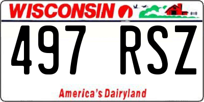 WI license plate 497RSZ
