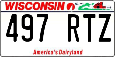 WI license plate 497RTZ