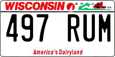 WI license plate 497RUM