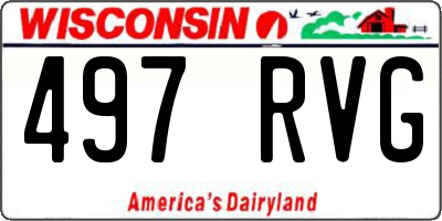 WI license plate 497RVG