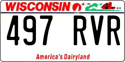 WI license plate 497RVR
