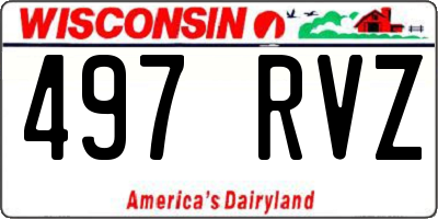WI license plate 497RVZ
